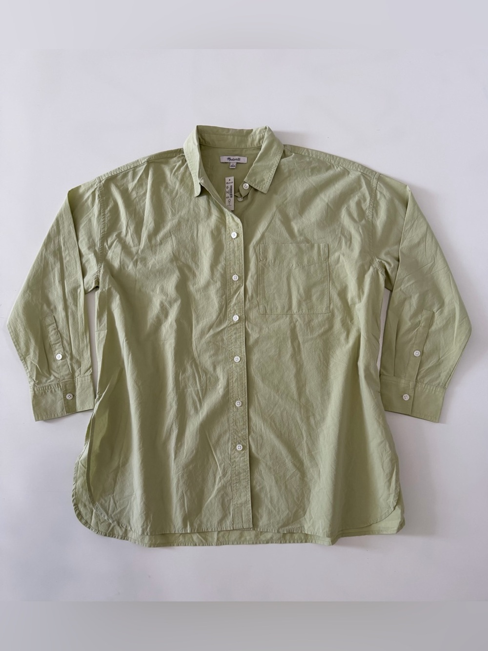 Madewell Women’s Size Small Light Olive Green Relaxed Button-Down Shirt